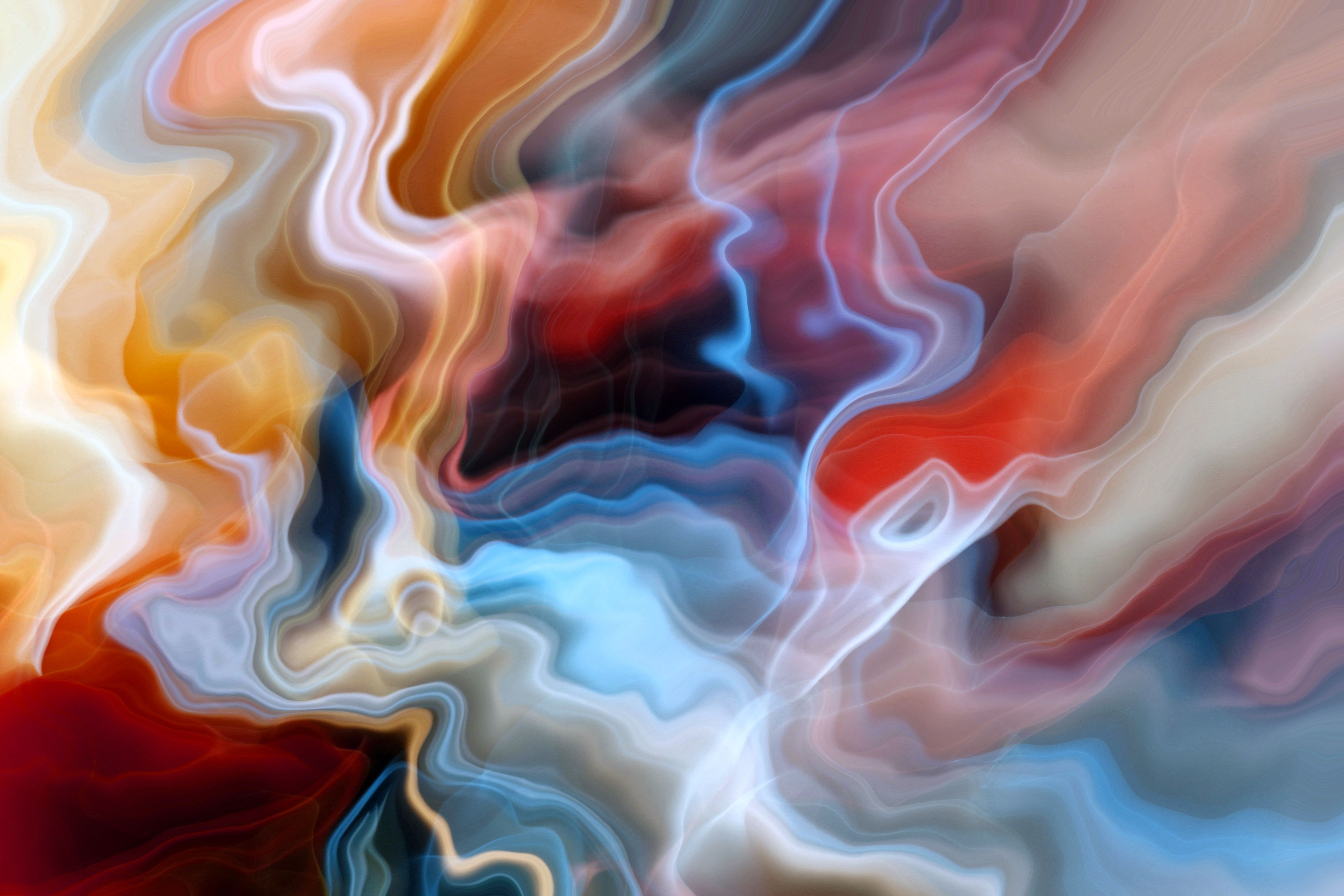 Layered swirls of amber, cream and slate like marbled smoke.
